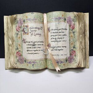 Vtg Decoupage Decorative Books Celebrating 25 Years Of Love Decor Anniversary